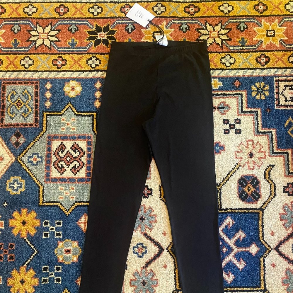 KOWTOW Japanese Organic Cotton Black Basic Long High Waisted Leggings